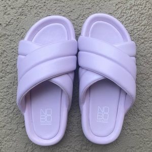 No Boundaries Women's Crossband Slide Sandals in Lavender Purple Size 8 NWOT